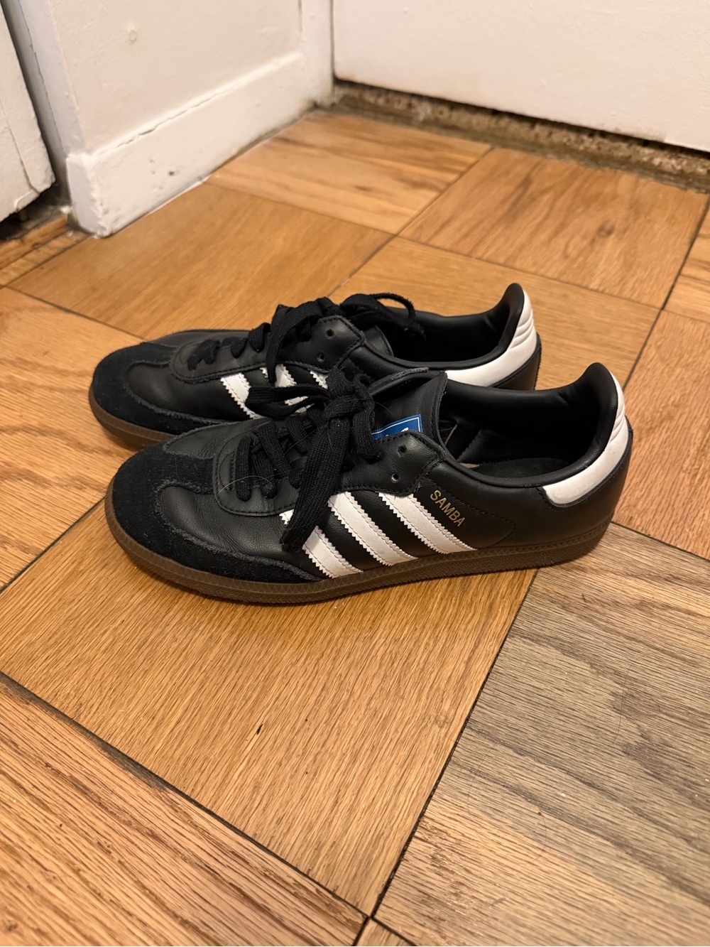 adidas Black sambas with White Logo Accent - Picture 2 of 5